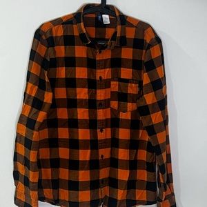 H&M Orange flannel shirt M
